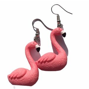 Pink Flamingo Dangle Earrings NEW
